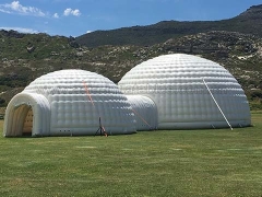 Great Fun White Inflatable Dome Tent with Two Dome Connection Together in Wholesale Price