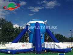 Customized Blue Climbing Wall Massive Inflatable Rock Free Climb For Sale