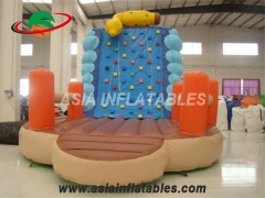 Custom Exciting Inflatable Climbing Wall And Slide Big Blow Up Rock Climbing Wall