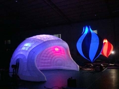 Venta caliente Evento inflables Carpas Luna Inflables Blancas con Luz LED en precio de fábrica