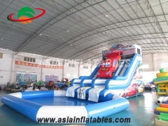 Inflatable Car Slide con piscina