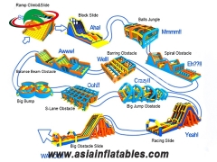 New Types Inflatable 5k Obstacle Run Race for Big Event with wholesale price